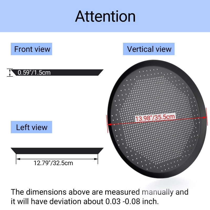 Beasea Pizza Pan 14 Inch, Perforated Pizza Pans with Holes, Heavy Duty Aluminum Alloy Round Pizza Crisper Pan Pizza Baking Tray Bakeware for Home Restaurant Kitchen - Image 2